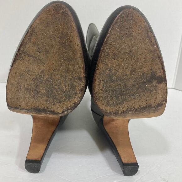 Dolce Vita mid calf boot, gray leather buckle strap high heel platform 6 bootie - Picture 9 of 11